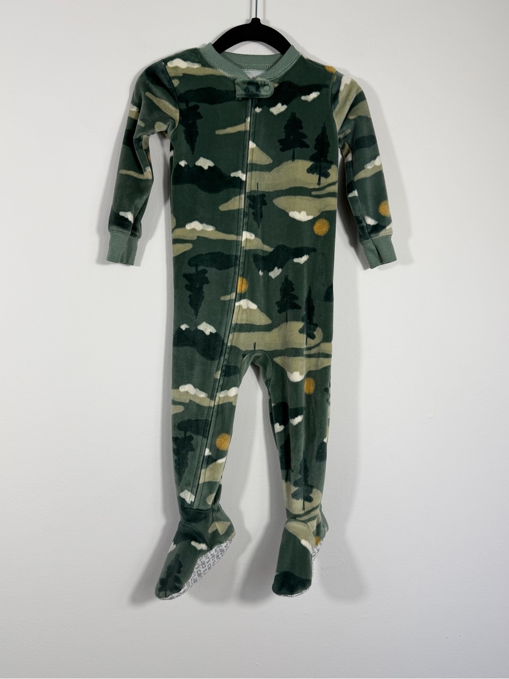 Carter’s Just One You 12M Green Mountain Velour Footed Pajama Sleeper